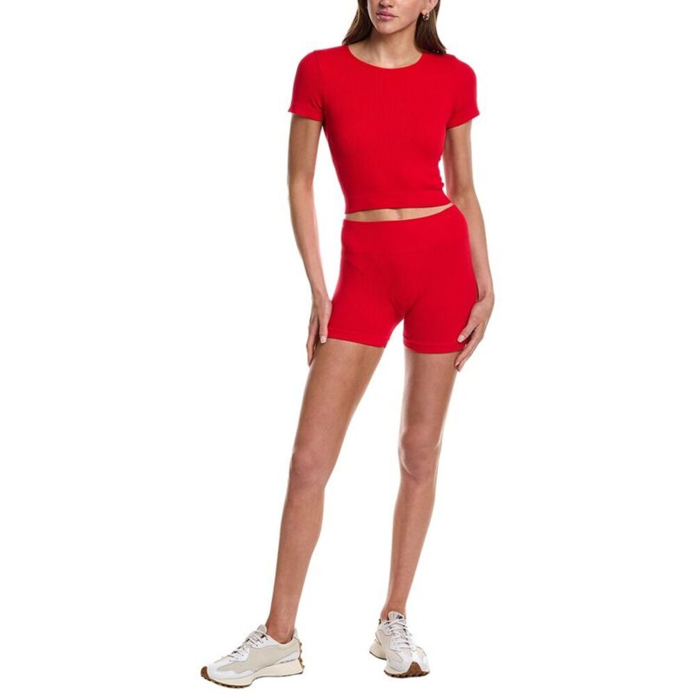 Marion Womens  4In 2Pc Pointelle Seamless Set, Red